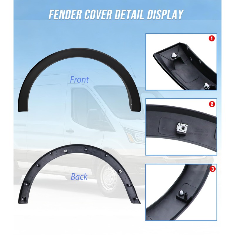 Rear Left Fender Trim Fit for 2015-2025 Ford Transit 150