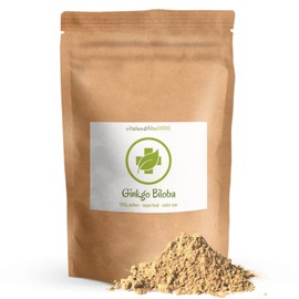 Ginkgo Biloba Powder 100 g - Purely Vegetable Product in Proven Raw Food Quality - Finely Ground - Vegan, Pure, Gluten-Free, Lactose Free - No Additives and Additives