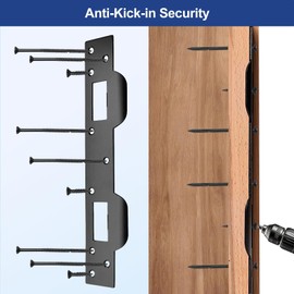 MOSECYOU Door Strike Plate Double Opening, with Reinforced Torx/Star Screws & Bit, Reinforcement Striker for Set of Door Handle & Deadbolt(1, Matte Black)