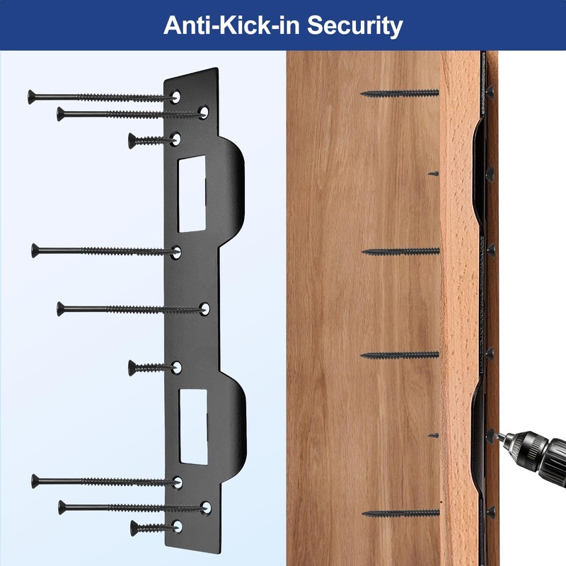 MOSECYOU Door Strike Plate Double Opening, with Reinforced Torx/Star Screws