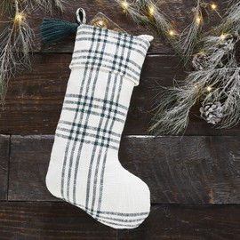 VHC Brands Pine Grove Plaid Stocking, 12x20