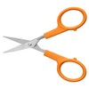 Fiskars Orange-Handled Straight Detail Scissors, Stainless Steel Blades, Ambidextrous Double-loop