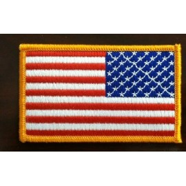 American flag patch reverse direction 3.5" wide reverse direct American flag