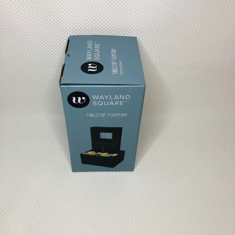 Wayland Square LED Lighted Zen Tabletop Water Fountain Portable Battery