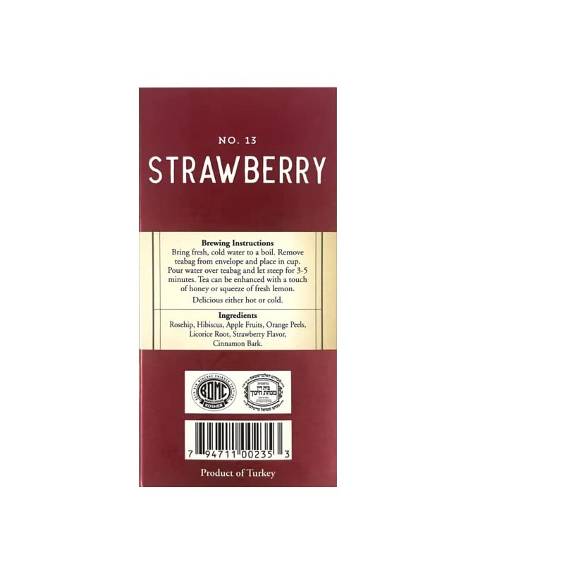 Galil Strawberry Tea Pack of 3 – Caffeine-Free Herbal Tea,