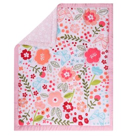 HMtideby Pink Floral Baby Toddler Blanket Quilt Cot Comforter Crib Baby Quilts for Boys and Girls Nursery Bed Throw Blanket 80x104cm