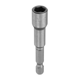 uxcell Hex Nut Driver Drill Bit 8mm Metric 6-Point Socket 1/4" Hex Shank Magnetic Setter CR-V Steel Bolt Sockets for Power Drills Impact Drivers, 2.56" (65mm) Long