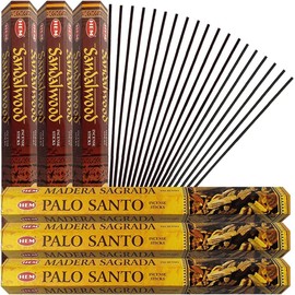 Palo Santo & Sandalwood Incense Sticks & Holder Bundle Variety Pack from Hem Trumiri Insense Insence