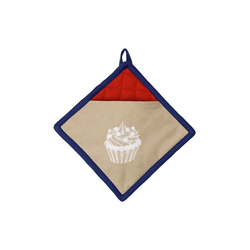 kela Oven Cloth Frida Cupcake 20x20cm of Cotton, Blue/Beige, 2