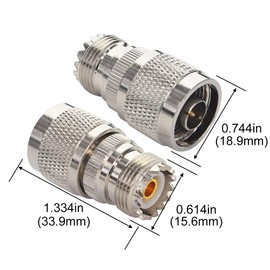 Boobrie RF Coaxial Coaxial Adapter UHF Female to N Male Adapter UHF to N Coaxial Plug 2 Pieces SO239 to N Adapter Amateur Radio Antenna Adapter for Antenna/WLAN Device/WLAN/Radio