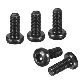 DTGN M5x12mm Pan Head Torx Security Screw - 50Pack - Good for Machinery - Carbon Steel Button Head Torx Bolt Star Drive Security Fasteners - Black