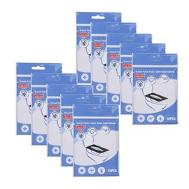 Gmark Portable Paper Toilet Seat Covers Travel Packs (100 PCS) XL size Thick Strength Strong 100% Virgin Paper Disposable Flushable Biodegradable Camping Airplane Travel Potty Training GM2002A