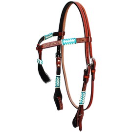 CHALLENGER Horse Western Tooled Leather Browband Headstall Bridle 78FK26HB