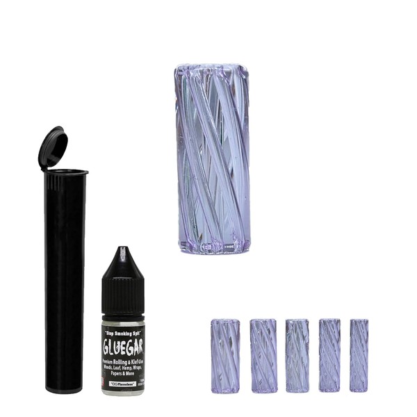 Rollers-Vortex-Clear Colors- 8,9,10,11,12mm Sizes (RYO Glass Tips) Tube, Gluegar 10ml