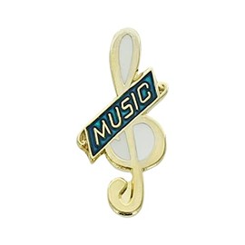 SHOP AWARDS AND GIFTS Music Treble Clef Lapel Pins for Students Appreciation Reward School Teacher, Bulk Pack of 12, Poly Bagged, 5/8 Inch