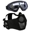 AOUTACC Airsoft Protective Gear Set, Half Face Mesh Masks with