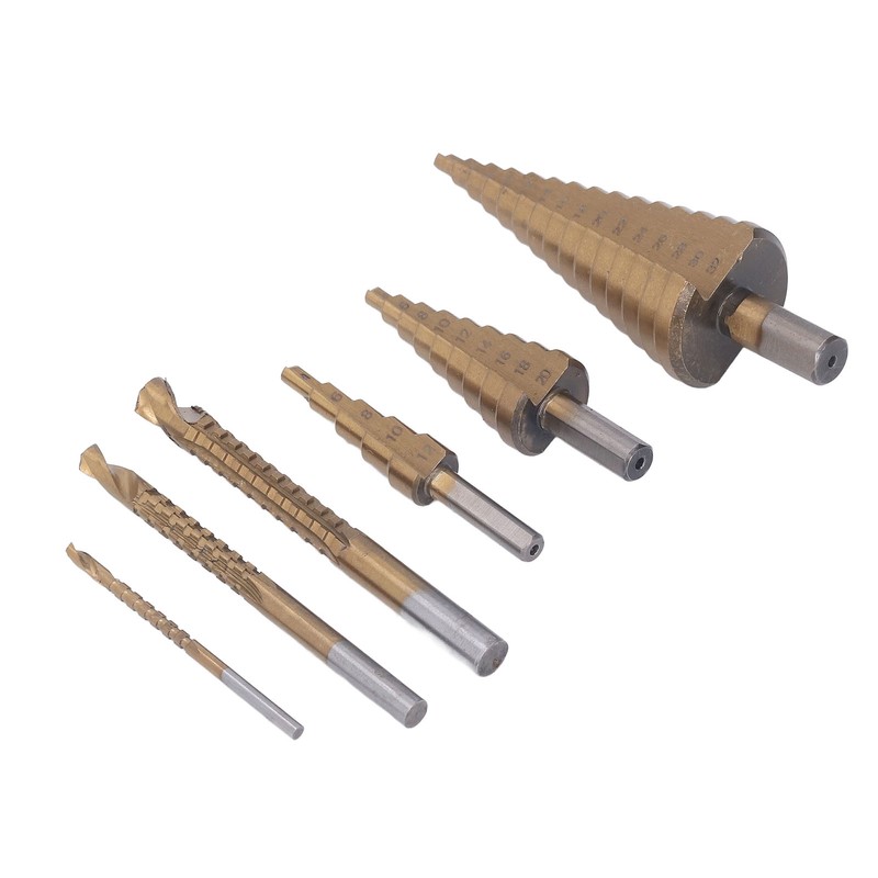 Step Drill Bit Set Universal Triangle Shank HSS High Hardness
