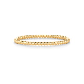 PAVOI 14K Yellow Gold Plated Ball Bangle Bracelets for Women | Waterproof Stainless Steel Beaded Hinged Bracelet | 6.5"