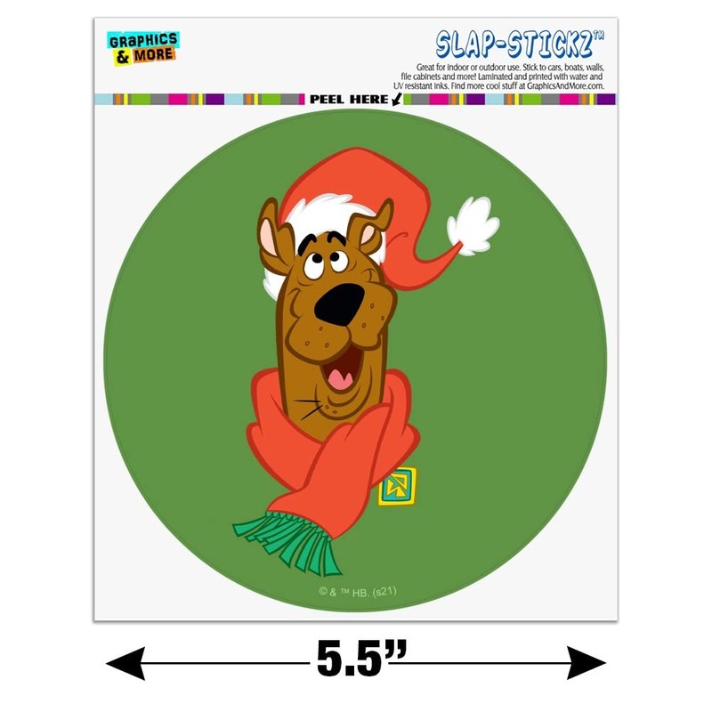A Scooby Christmas Automotive Car Window Locker Circle Bumper Sticker