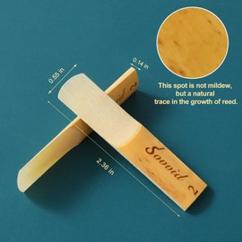 Sovvid 10 Pack Bb Soprano Saxophone Reeds with Plastic Box, Strength 2.0 Soprano Sax Reeds, Laser Engraved Marking & Thinner Reed Tip for Easy of Play, Traditional Reeds for Soprano Sax