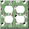 Double Duplex Outlet Cover Wall Plate - Cute French Bulldog