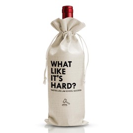 DOI-LANEE Law Degree Graduation Gift Wine Bag, Law School Gift For Him Her Lawer, Farewell Graduation Party Decoration, Passing The Bar Exam Gift, What Like It'S Hard.