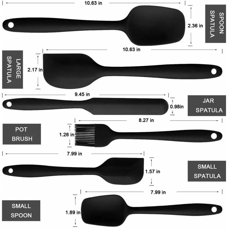 Dolores Utensilios Espátula De Cocina De Silicona Antiadherente 6pcs