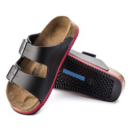 Birkenstock 230114 – Normal SUPERLAUF Shoe Arizona Birko Flor Footbed Red/Black Size. 41 – Regular Footbed
