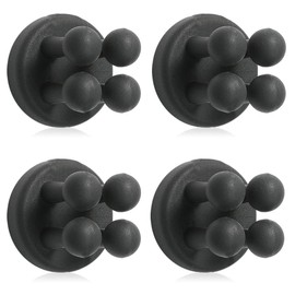 PIMUWPU Silicone Shower Holders, Waterproof self Adhesive Hook for Toothbrush Razor and Small Items, Multi-Function Hooks for Kitchen Office and Bathroom(Black)