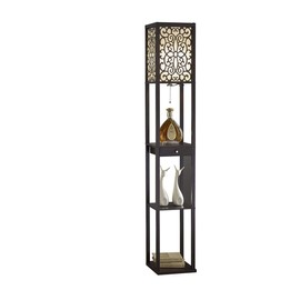 Artiva USA A808101EX Etagere Shelf Floor lamp with Drawer, 63", Expresso