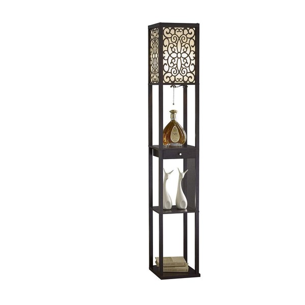 Artiva USA A808101EX Etagere Shelf Floor lamp with Drawer, 63",