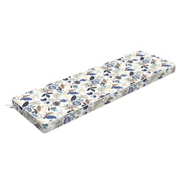LVTXIII Extra Long Bench Cushion with Ties, 59x18 Inch Water-Repellent Outdoor Seat Cushion, 3" Thick Foam Pad for Large Patio Bench, Garden Seat, Porch Glider, Breeze Leaves Beige
