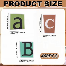 400pcs Alphabet Stickers, Assorted Ransom Waterproof Letter Decals Vintage A-Z Numbers 0-9 Symbols Labels Accessories Supplies for Scrapbook, Classroom Decorations, Doors, Mailboxes, Water Bottles