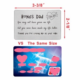 FALOGI Stepdad Love Wallet Card - Thank You for Loving Me as Your Own - Step Dad Birthday Gifts Engraved Wallet Card