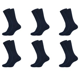 California Wellness Products Men's Crew Socks, Pack Of 6, Color - Navy Blue, Size - 10 to 13