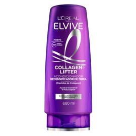 L'Oréal Paris Elvive Collagen Lifter Acondicionador Redensificador de Fibra, Reconstruye la Densidad de la Masa Capilar, para un Cabello con más Cuerpo y 12X más Suave desde el 1er uso*, 680 ml