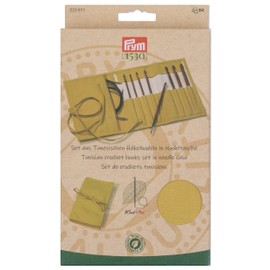 Prym 223811 Tunisian Crochet Hooks Set Natural Mustard 3.5-8