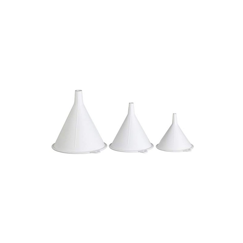 Dexam 17840980 Set of 3 Plastic funnels, White