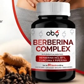 Suplemento Berberina Hcl 97% Y Cúrcuma 60 Cápsulas