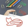 100pcs Cat Shape Paper Clips Plating Process Increased Slip Resistance
