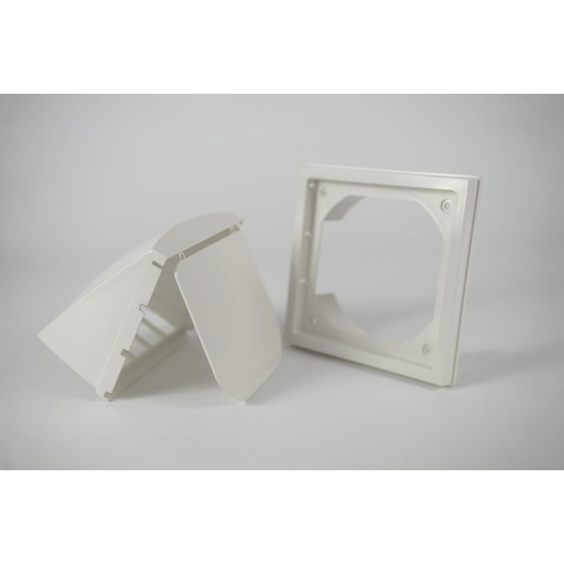 White Wall Vent Hood with Gravity Flap | Durable ASA