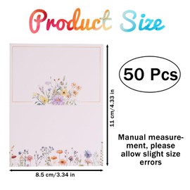 Floral Table Place Cards, 50 Pcs Floral Branch Design, Customizable Wedding Seating Chart for Reception, Party, Christmas