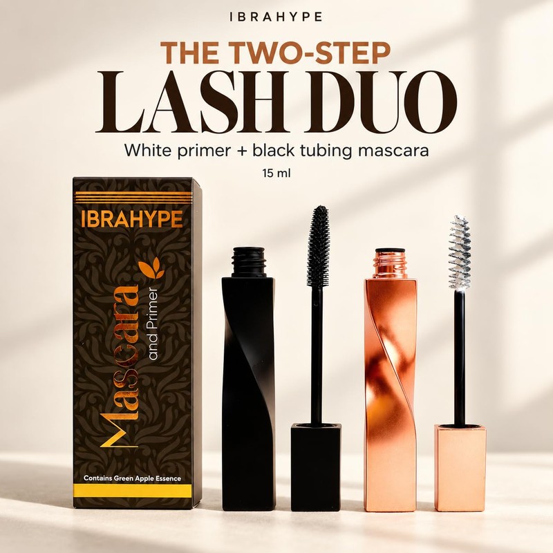 IBRAHYPE Tubing Black & White Lash Primer Mascara Set, 15ml