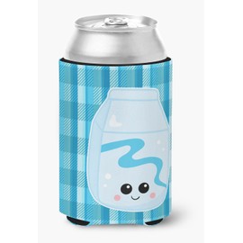 Caroline's Treasures BB6846CC Blue Plaid and Milk Can or Bottle Hugger Cooler Washable Drink Sleeve Collapsible Beverage Insulated Holder, Can Hugger, Multicolor