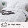 Andency White Grid Comforter Set Queen(90x90Inch), 3 Pieces (1 Plaid