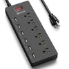 Protector contra sobretensiones de regleta de enchufes con 6 Salidas
