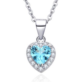Dada Gioielli - 925 sterling silver pendant in the heart of the lake with zirconia - Italian jewellery in the style of Romeo and Juliet, adjustable length 45 cm + 5 stainless steel chain - love gift
