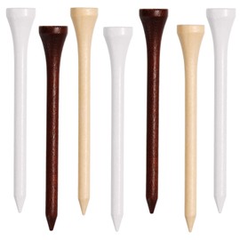 sportstider Golf Tees, 3 1/4Inch, 77 Count,Professional Deluxe Wooden Golf Tee, More Than 20 Colors Combination, Natural Hard Wood Golf Tee (White & Cherry & Wood)