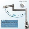 Cinwiny Deck Mounted Pot Filler Faucet Hot and Cold Water