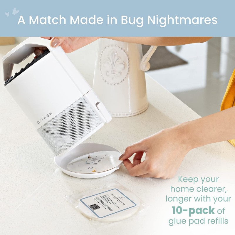 QUASH Indoor Fly Trap Sticky Glue Board Refills (10 Pack)